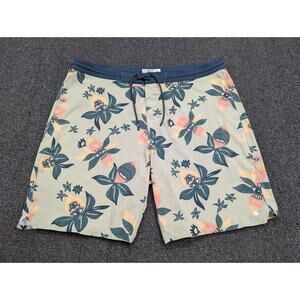 Jetty Atlantic Board Shorts Boardshorts Swim Trunks Green Floral Eyes Size 38